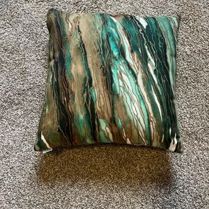 Abstract Green and Brown Throw Pillow
